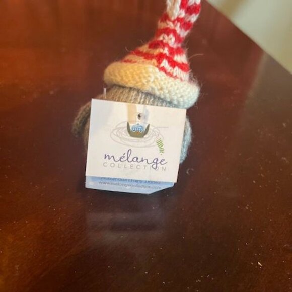 Handmade Mélange Collection Knit Owl Ornament In Red & White Hat - Picture 7 of 7